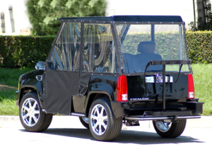 Black Escalade With Enclosure affordable golf cart rental, golf cart rent doral