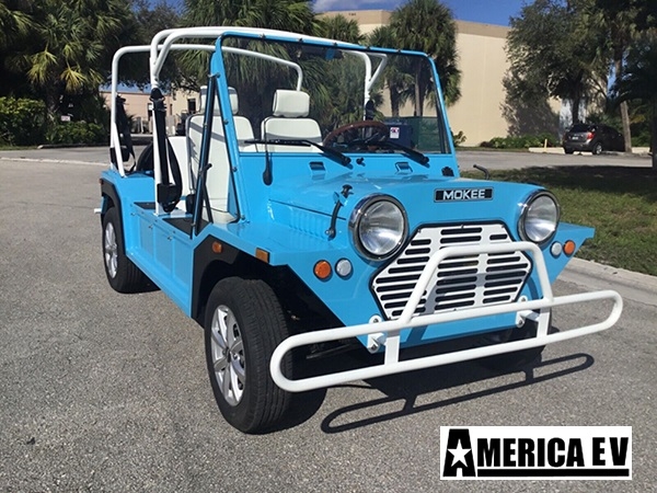 Blue Mokee 4 Passenger Golf Cart affordable golf cart rental, golf cart rent doral