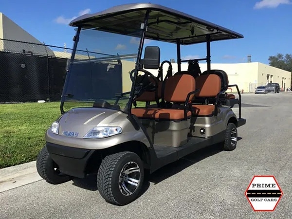 Champagne Advanced EV 6 Passenger Golf Cart affordable golf cart rental, golf cart rent doral