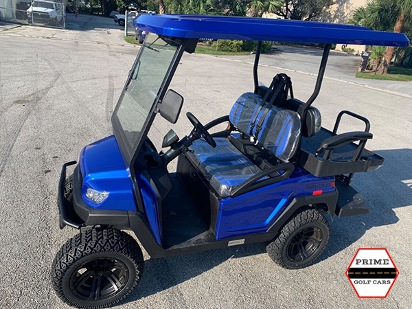 Hydro Blue Bintelli Beyond 4 Passenger Lifted Golf Cart affordable golf cart rental, golf cart rent doral