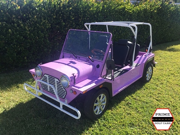 Pink Mokee 4 Passenger Golf Cart affordable golf cart rental, golf cart rent doral