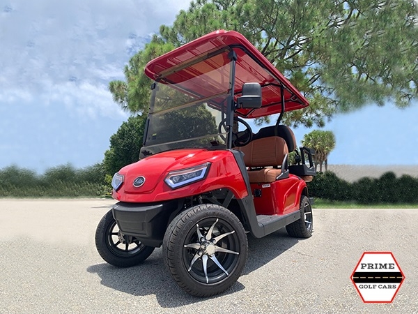 Red Elite EV 4 Passenger Golf Cart affordable golf cart rental, golf cart rent doral