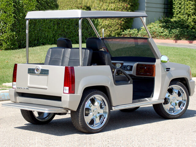 Silver Escalade Golf Cart affordable golf cart rental, golf cart rent doral