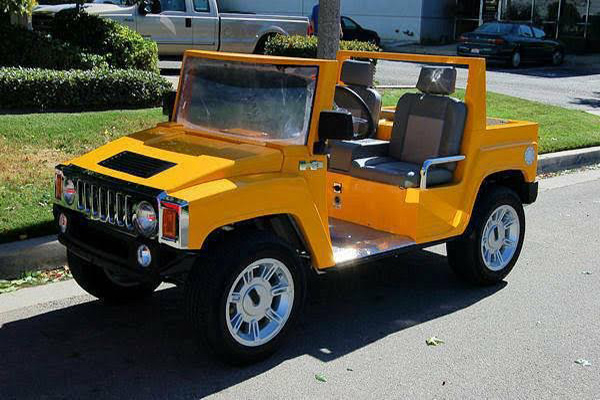 Yellow Hummer LSV Golf Cart affordable golf cart rental, golf cart rent doral